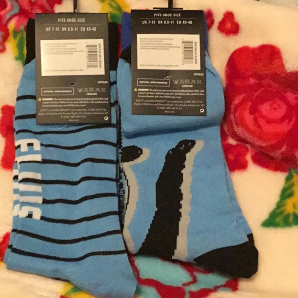 Elvis Presley Themed Socks Size 7-12 New bundle